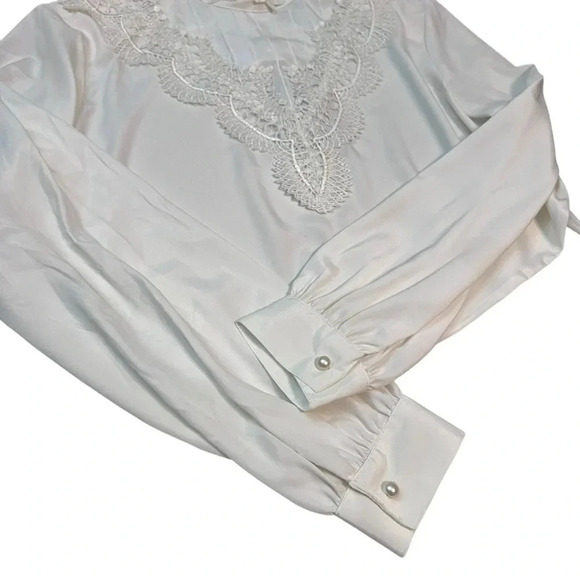 Vintage Yves St Clair Cream Lace Blouse - Picture 2 of 6
